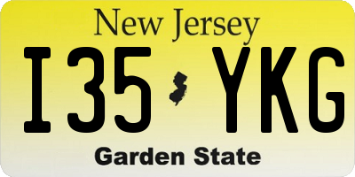 NJ license plate I35YKG