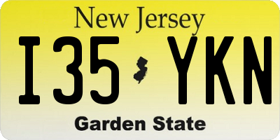 NJ license plate I35YKN