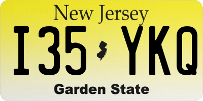 NJ license plate I35YKQ