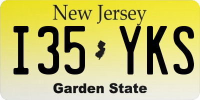 NJ license plate I35YKS