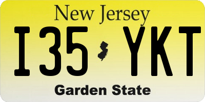 NJ license plate I35YKT