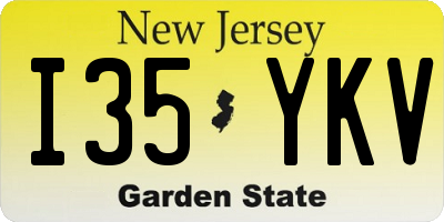 NJ license plate I35YKV