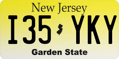 NJ license plate I35YKY