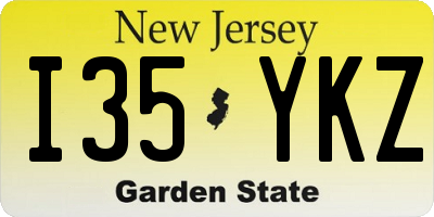 NJ license plate I35YKZ