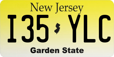 NJ license plate I35YLC