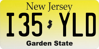 NJ license plate I35YLD