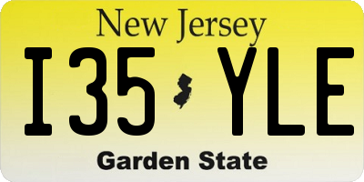 NJ license plate I35YLE