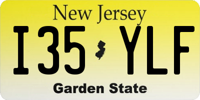 NJ license plate I35YLF