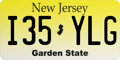 NJ license plate I35YLG