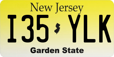 NJ license plate I35YLK