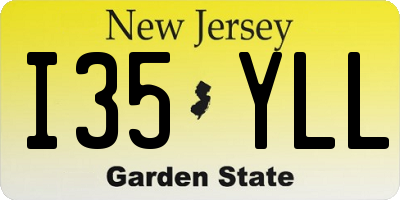 NJ license plate I35YLL