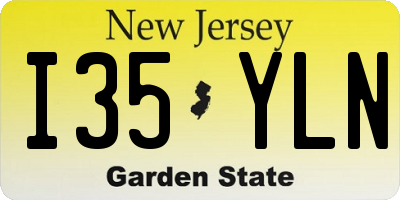NJ license plate I35YLN