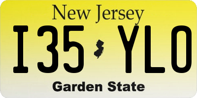 NJ license plate I35YLO
