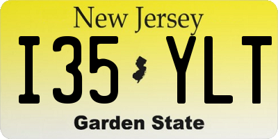 NJ license plate I35YLT