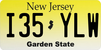 NJ license plate I35YLW