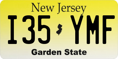 NJ license plate I35YMF