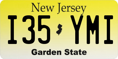 NJ license plate I35YMI