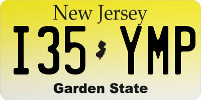 NJ license plate I35YMP