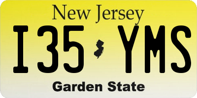 NJ license plate I35YMS