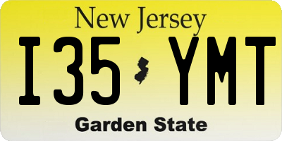 NJ license plate I35YMT