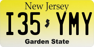 NJ license plate I35YMY