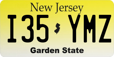 NJ license plate I35YMZ