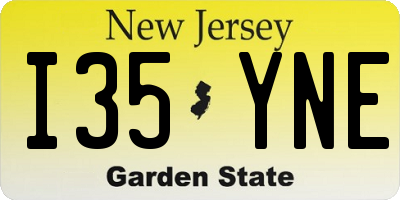 NJ license plate I35YNE