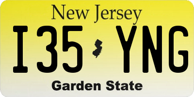 NJ license plate I35YNG