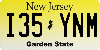 NJ license plate I35YNM