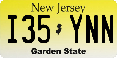 NJ license plate I35YNN