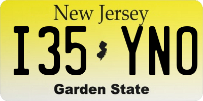 NJ license plate I35YNO