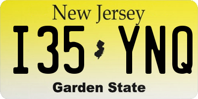 NJ license plate I35YNQ