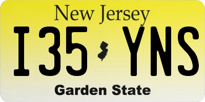 NJ license plate I35YNS