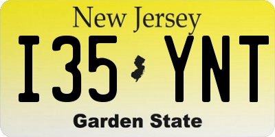 NJ license plate I35YNT