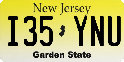 NJ license plate I35YNU