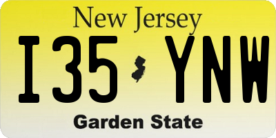 NJ license plate I35YNW