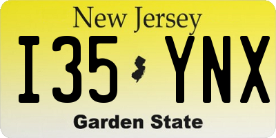 NJ license plate I35YNX
