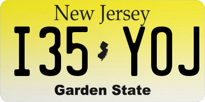 NJ license plate I35YOJ