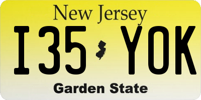 NJ license plate I35YOK