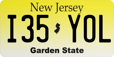 NJ license plate I35YOL