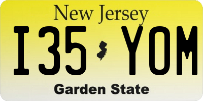 NJ license plate I35YOM