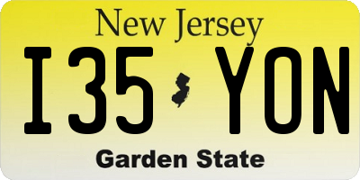 NJ license plate I35YON
