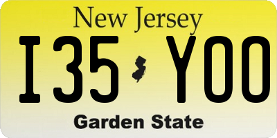 NJ license plate I35YOO