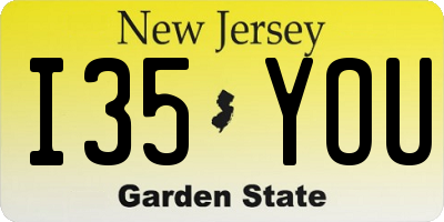 NJ license plate I35YOU