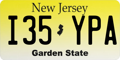 NJ license plate I35YPA