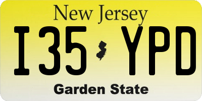 NJ license plate I35YPD