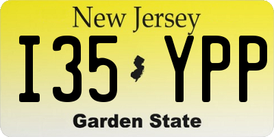 NJ license plate I35YPP