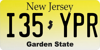 NJ license plate I35YPR