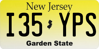 NJ license plate I35YPS