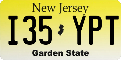 NJ license plate I35YPT